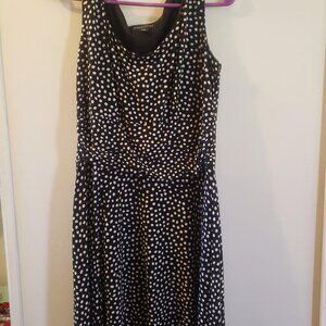 Womens perceptions black white polka dots dress size 10